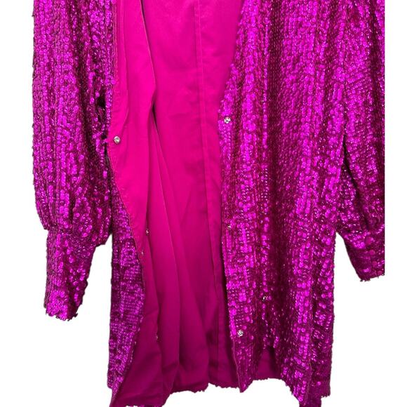 ASOS Edition Sequin Mini Wrap Dress Pink Women’s Size 12 - Picture 8 of 12